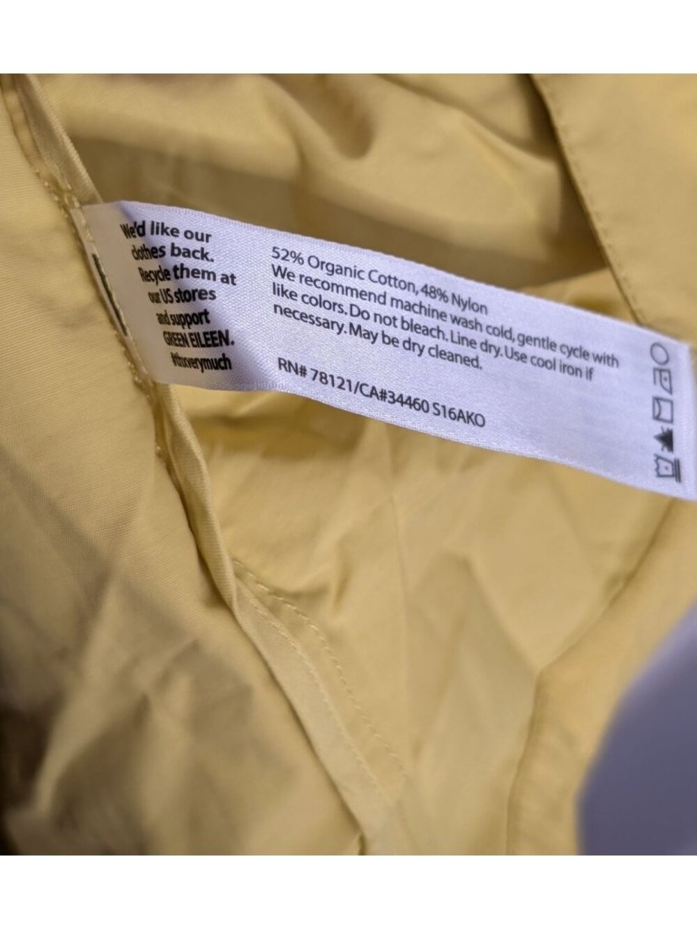Eileen Fisher Citrn Hooded Anorak Coat 1X Lightweight Organic Cotton Raincoat - Picture 13 of 16